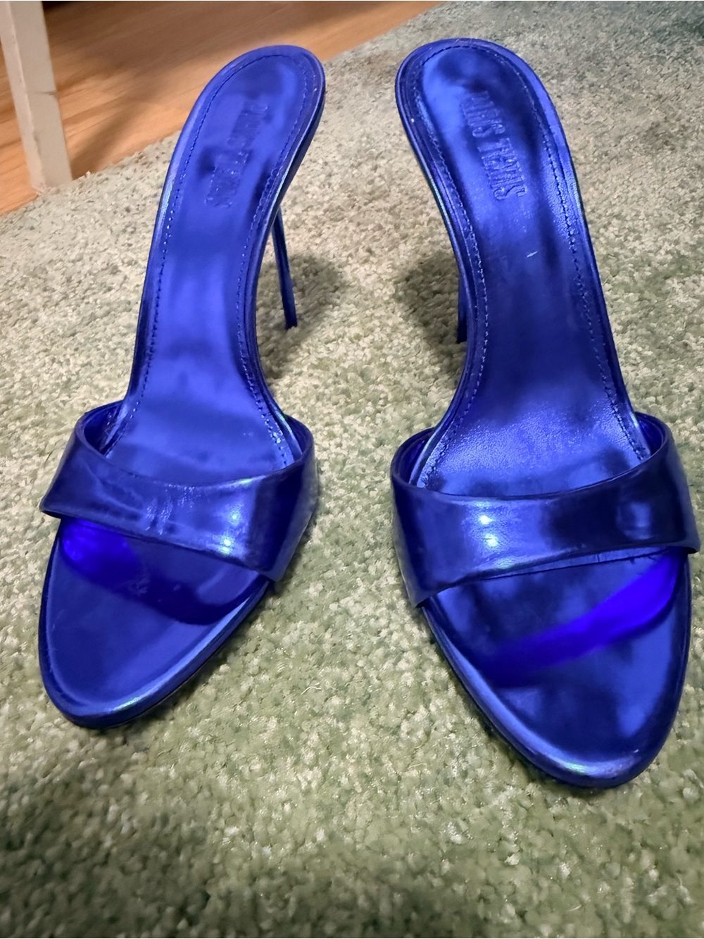 Paris Texas Royal Blue High Heel Slide Sandals - Women